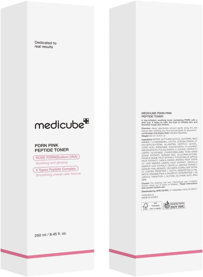 medicube Toner Lenitivo Salmon Dna Pdrn Pink Cica Pink Glow Toner Per Stimolare, Lenire E Calmare La Pelle, (250 Ml/8,45 Fl. Oz.) Peptidico Salmon Pdrn