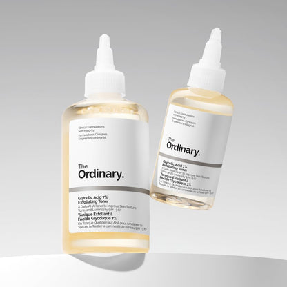 The Ordinary Glycolic Acid 7% Exfoliating Toner, Esfoliante Acido Glicolico, Tonico quotidiano illuminante e levigante per un tono della pelle più uniforme, 240ml