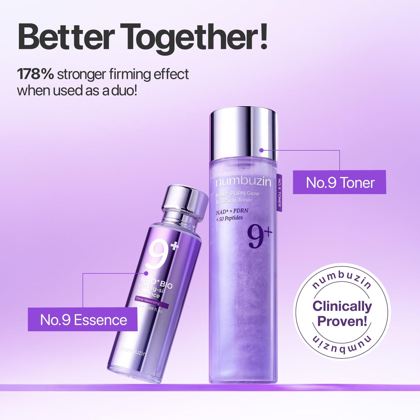 numbuzin No.9 Toner | NAD+ PDRN Glow Boosting Toner | Glowing, Firming, Hydrating, Elasticity, Wrinkles, Fine Lines, Korean Skincare | Salmon PDRN, Peptides, NAD | Essence for Dry Skin | 5.07 fl. Oz