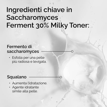 The Ordinary Saccharomyces Ferment 30% Milky Toner 100ml, Tonico viso lattiginoso, Esfoliante e idratante per una pelle più levigata e luminosa