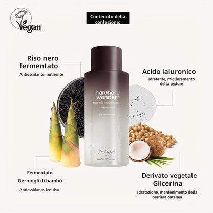HARUHARU Wonder Black Riso Toner ialuronico per pelli sensibili 5.1 fl.oz / 150ml | Senza alcool, senza profumo | Vegan, Crurelty Free, EWG-Green