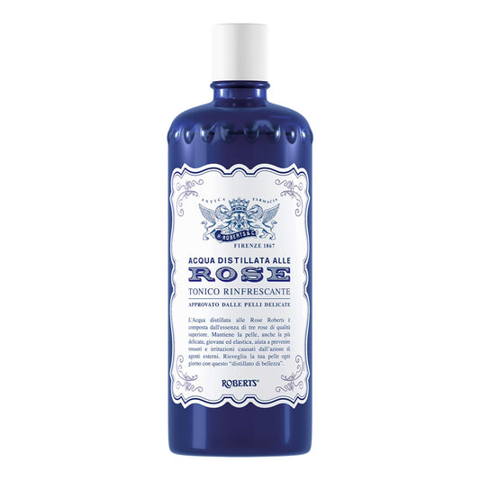 Acqua alle Rose, Tonico Viso con Acqua Distillata Alle Rose, Formula Rinfrescante con Proprietà Idratanti, Tonificanti e Lenitive, 300ml