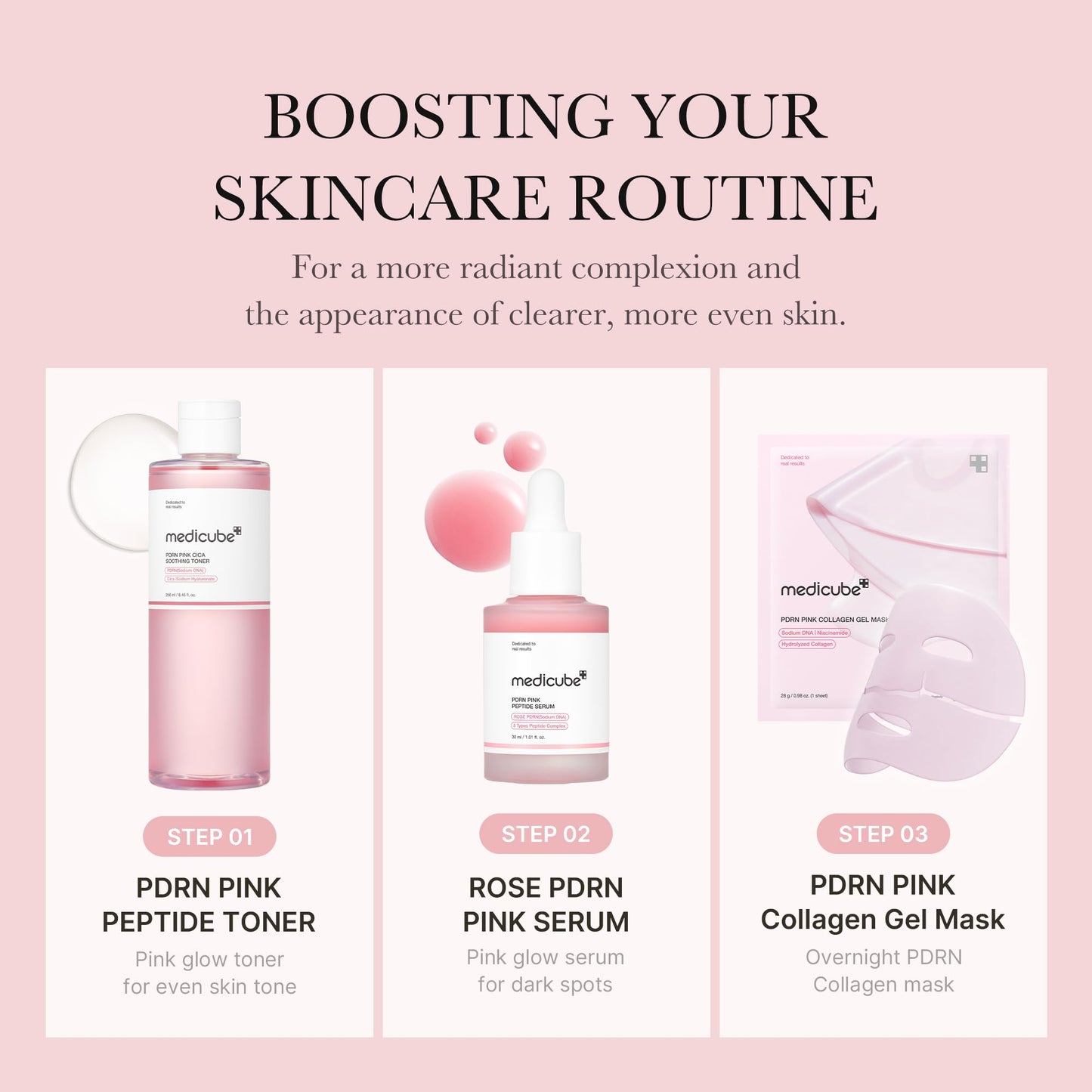 medicube Toner Lenitivo Salmon Dna Pdrn Pink Cica Pink Glow Toner Per Stimolare, Lenire E Calmare La Pelle, (250 Ml/8,45 Fl. Oz.) Peptidico Salmon Pdrn