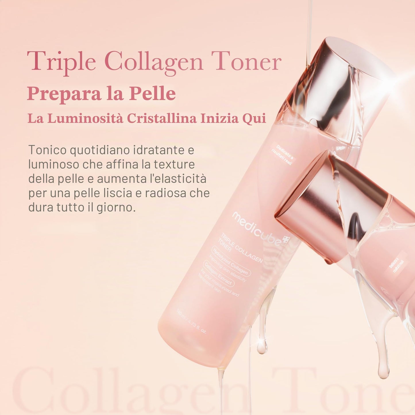 medicube Toner A Triplo Collagene Idrolizzato, Atelo E Collagene Solubile Per Un'Idratazione Profonda E Una Pelle Rimpolpata, Formula Ad Assorbimento Rapido (4,73 Fl.Oz.)